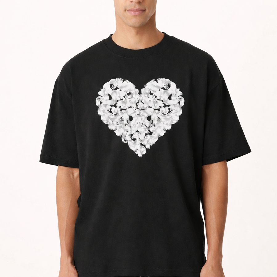 Floral Heart Oversized T-Shirt