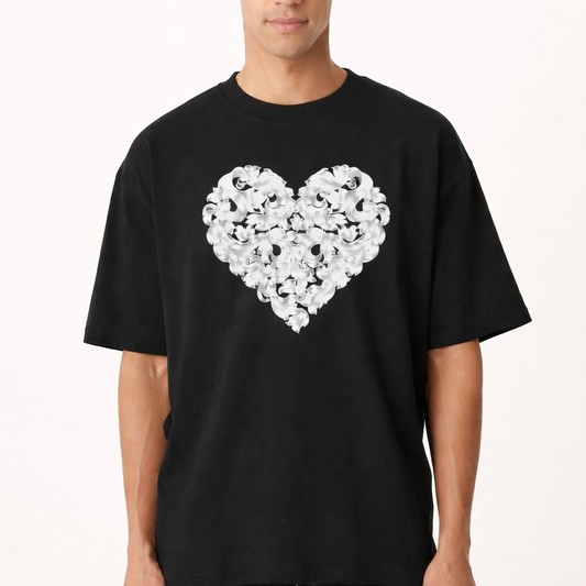 Floral Heart Oversized T-Shirt