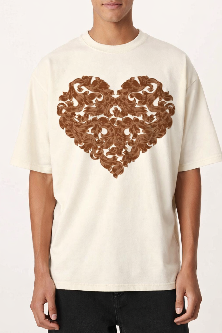 Floral Heart Oversized T-Shirt